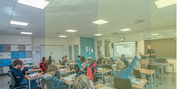 Tunable while human centric lighting in classrooms and educational applications